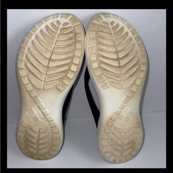 CROCS Women's Black Sandals with White Sole - Picture 3 of 3